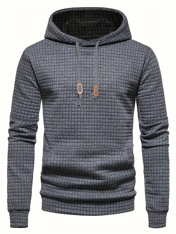 Heren Hoodie – Gewatteerde Textuur – Regular Fit – Streetwear Stijl – Lange Mouwen