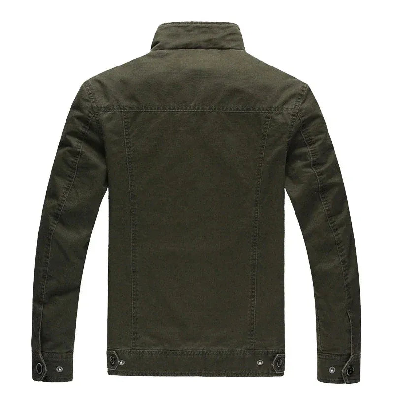 Heren Bikerjack – Cotton – Getailleerde Pasvorm – Epauletten – Ritsluiting – Patches