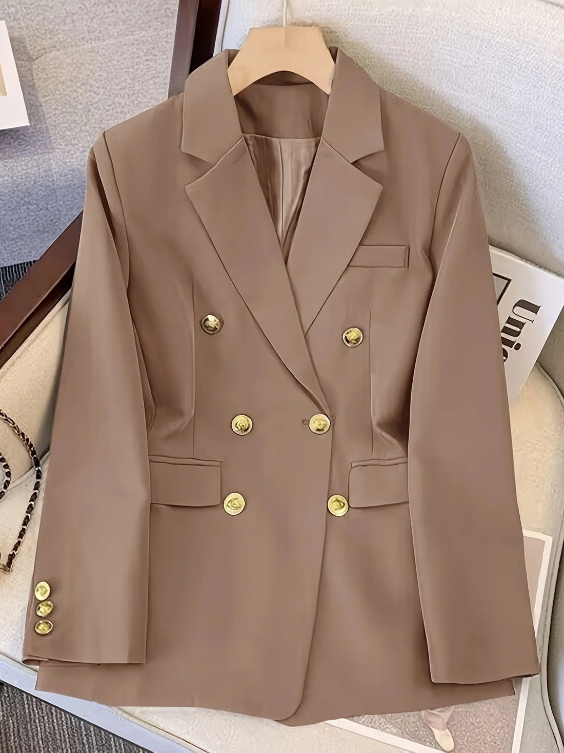 Dames Blazer - Geweven Stof - Tailored Fit - Kraag Met Revers