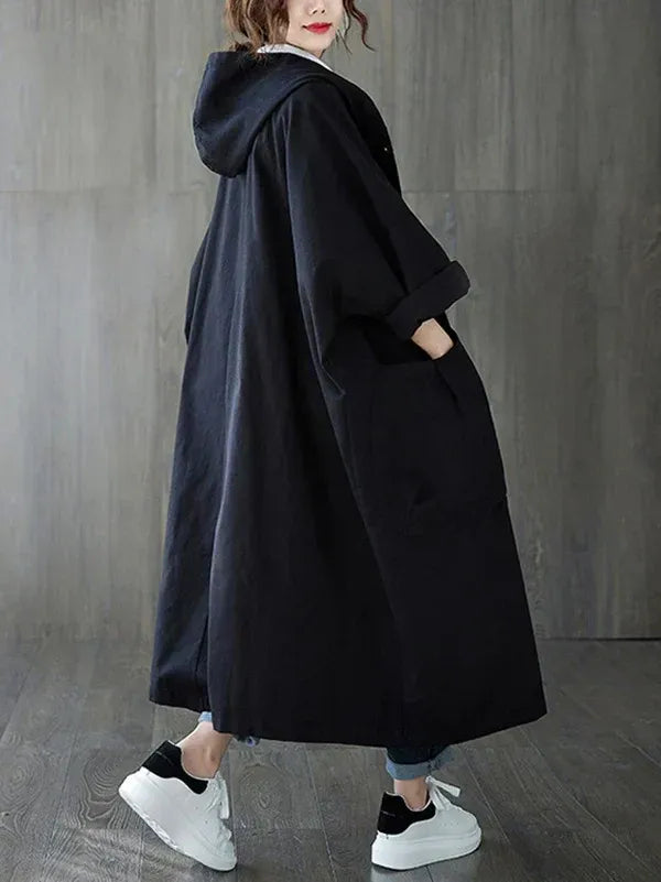 Dames Trenchcoat – Oversized Pasvorm – Lichtgewicht Waterdicht – Met Capuchon
