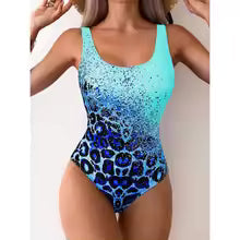 Dam Baddräkt – One-Piece – Andningsbart Stretchmaterial – Scoop Hals – Låg Rygg – Figurnära Passform