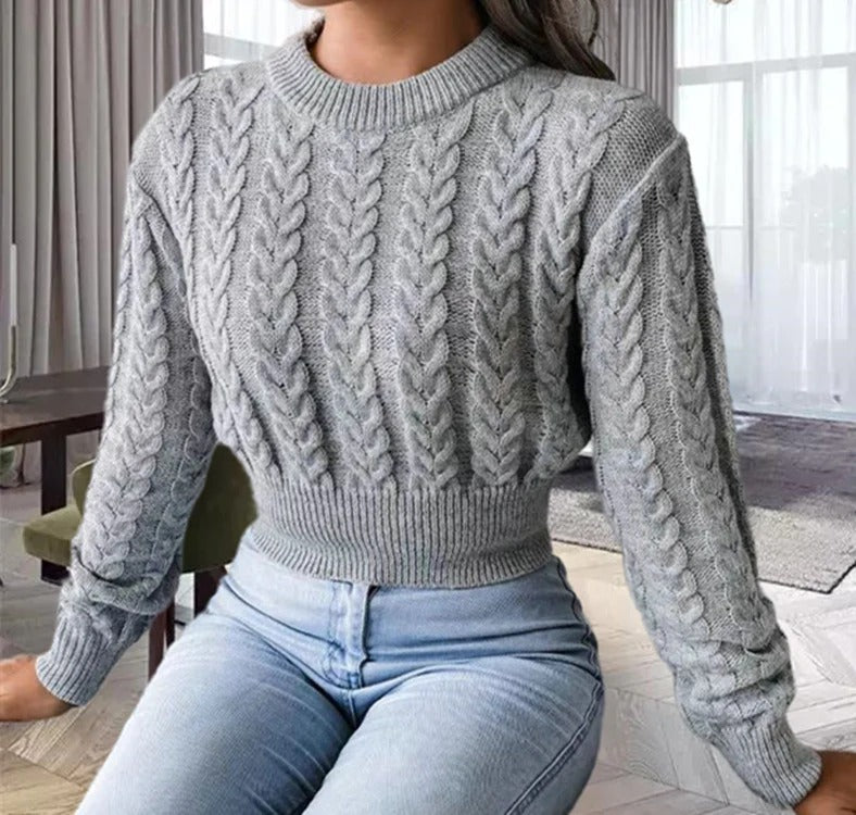 Damestrui – Wollook Breisel – Licht Getailleerd – Kabelmotief – Lange Mouw