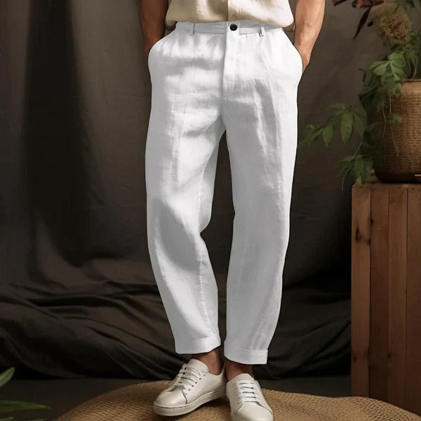 Herenbroek – Relaxed Fit – Ademende Stof – Volledige Lengte – Flat Front