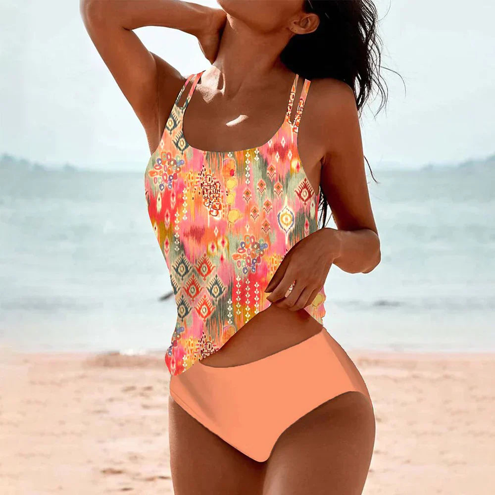 Dames Tankini Set – Ademend Stretchmateriaal – Hoge Taille – Comfort Fit