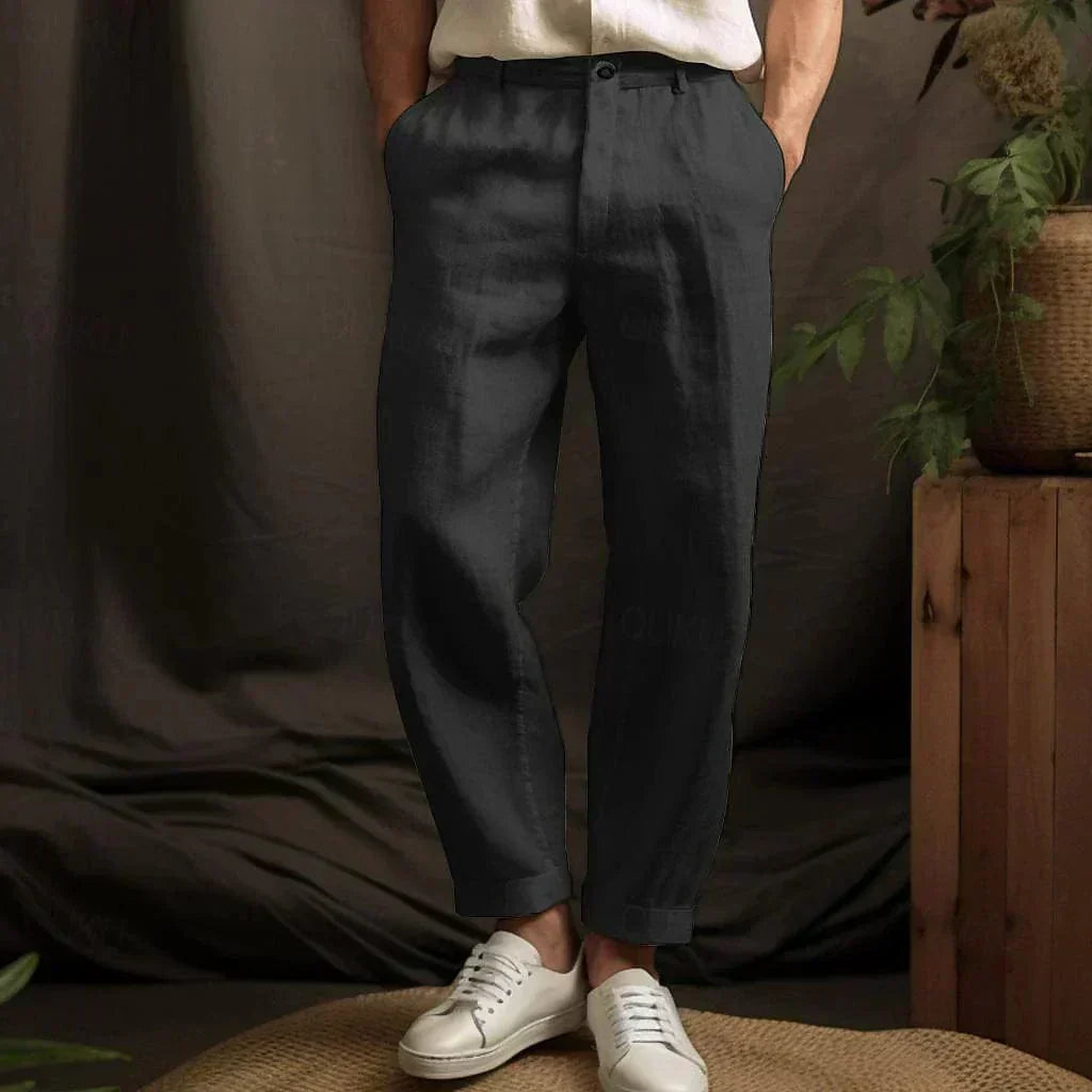 Heren Broek – Linnen – Relaxed Fit – Rechte Pijp – Casual Stijl