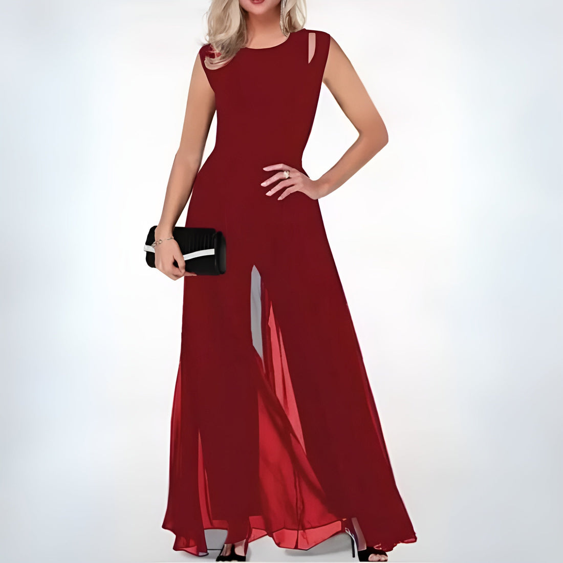 Dam Jumpsuit – Elegant Passform – Ärmellös – Vida Ben – Lyxiga Tyger