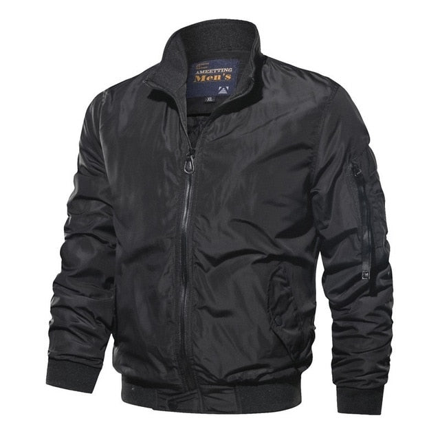 Heren bomberjack – Winddicht – Relaxed fit – Ribboorden – Zakken met ritsdetails