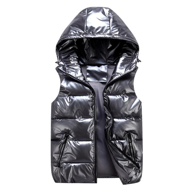 Heren Bodywarmer – Relaxed Fit – Gewatteerde Capuchon – Winddicht Glanzend Design
