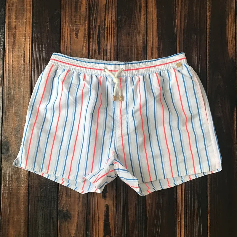 Heren Shorts – Relaxed Fit – Ademend en Lichtgewicht – Gestreept – Elastische Taille